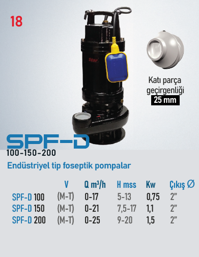 SPF-D 100 Serisi Pompalar