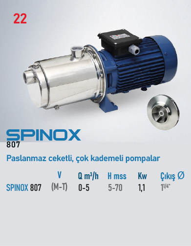 SPINOX 807 Serisi Pompalar