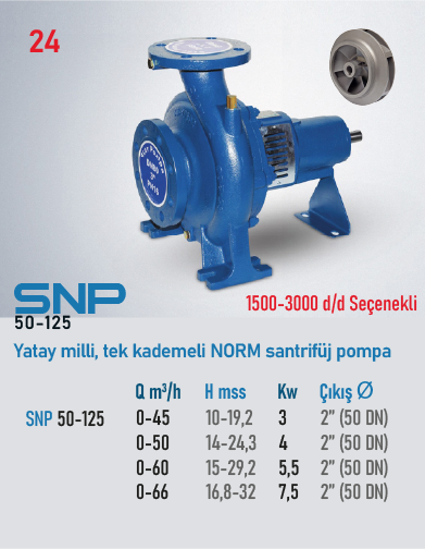 SNP 50-125 Serisi Pompalar