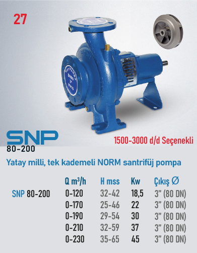 SNP 80-200 Serisi Pompalar