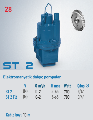 ST 2 Serisi Pompalar