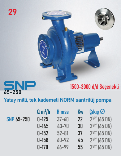 SNP 65-250 Serisi Pompalar