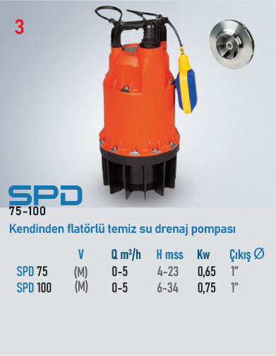 SPD 75 M-100 M Serisi Pompalar