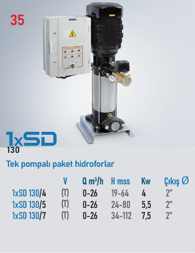 1xSD 130 Serisi Hidroforlar