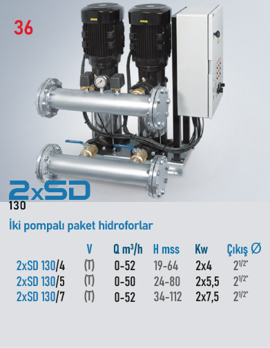 2xSD 130 Serisi Hidroforlar