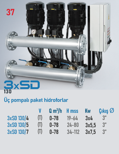 3xSD 130 Serisi Hidroforlar