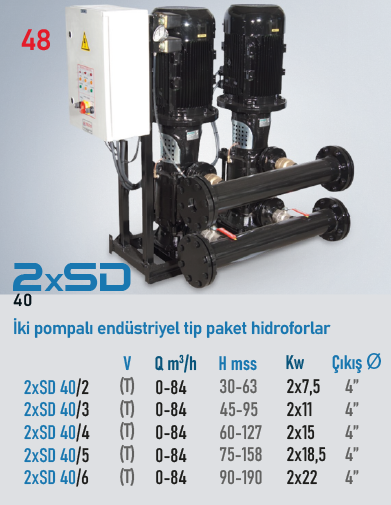 2xSD 40 Serisi Hidroforlar