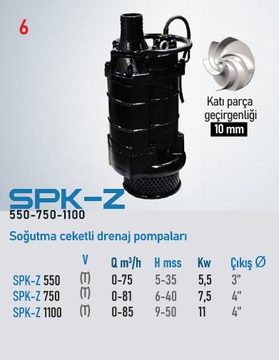 SPK-Z 550 Serisi Pompalar