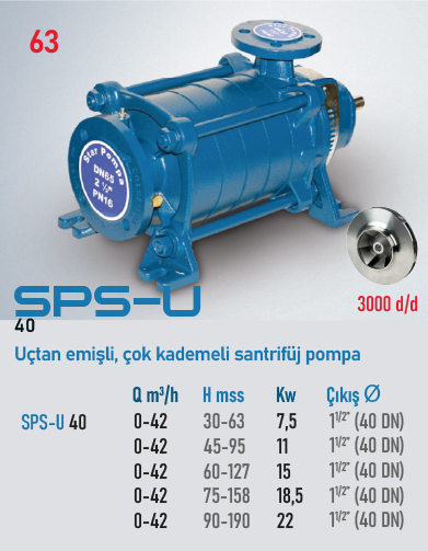 SPS-U 40 3000 d/d Serisi Pompalar