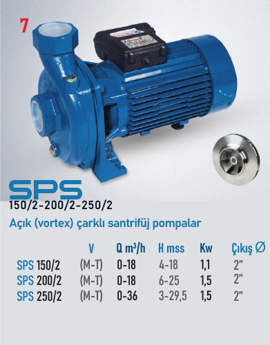 SPS 150/2-200/2-250/2 Serisi Pompalar