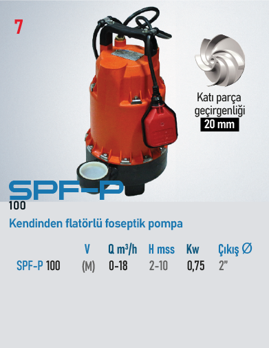 SPF-P 100 M Serisi Pompalar