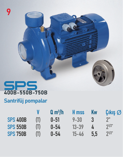 SPS 400B-550B-750B Serisi Pompalar