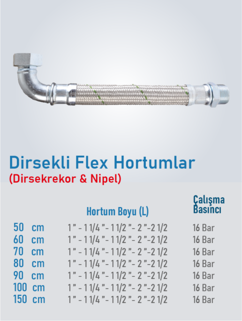 Dirsekli Flex Hortumlar (Dirsekrekor & Nipel)